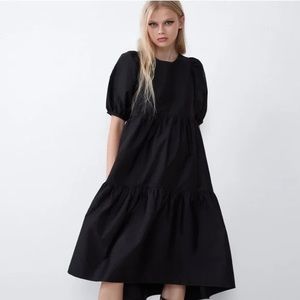 Zara Black Poplin Dress